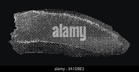 Vector abstract halftone brush stroke. Isolated pop art dotted overlay texture Stock Vector