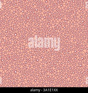 Tileable abstract background. Rounded solid shapes in frames. Small triangles size. One tone colored style. Repeatable pattern. Trending vector tiles. Stock Vector
