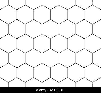 Vector seamless pattern. Simple hexagon grid. Large hexagon shapes. Seamless tileable vector illustration. Stock Vector