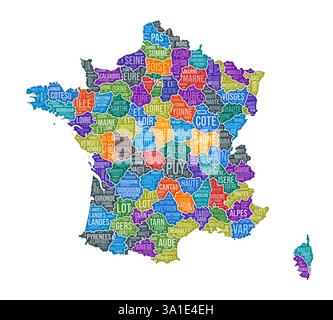 Vector map of France Country map - France Shape Country Word Cloud With Region Division France Colored Illustration Region Names Cloud Vector Illustration 3a1e4eh 