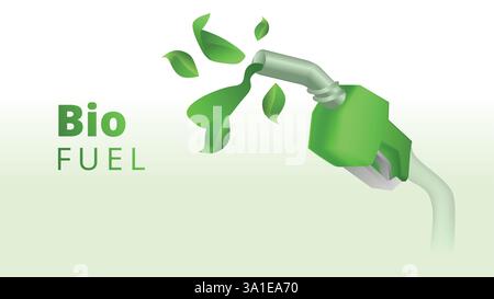 Biofuel concept. green manufacturing template scren size vector illustration Stock Vector