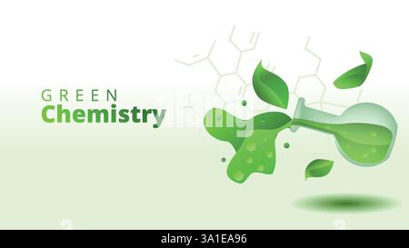 Green Chemistry concept. green manufacturing template scren size vector illustration Stock Vector