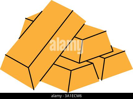 Gold bars. Money investment and business commerce. Vector illustration. Stock Vector