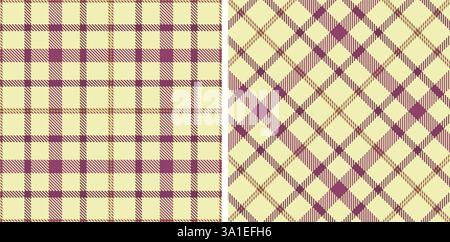 Tartan Seamless Patterns in Pastel themed colors Stock Vector