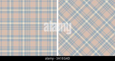 Tartan Seamless Patterns in Pastel themed colors Stock Vector
