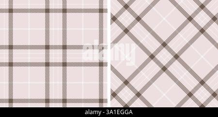 Tartan Seamless Patterns in Pastel themed colors Stock Vector