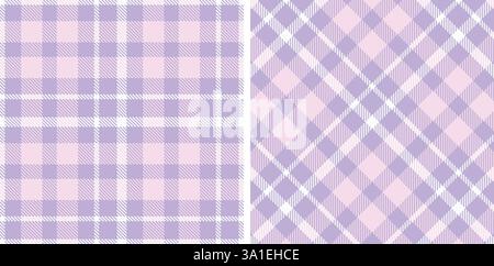 Tartan Seamless Patterns in Pastel themed colors Stock Vector