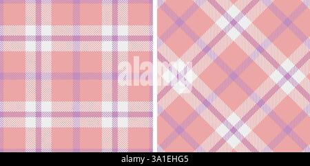 Tartan Seamless Patterns in Pastel themed colors Stock Vector