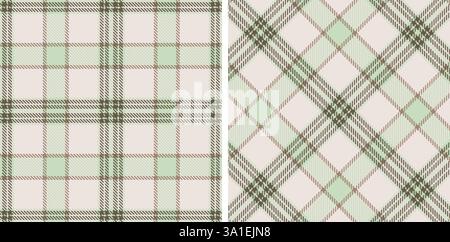 Tartan Seamless Patterns in Pastel themed colors Stock Vector