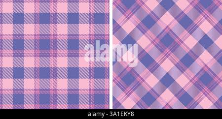 Tartan Seamless Patterns in Pastel themed colors Stock Vector