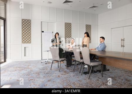 Business meeting event or team discussion in modern conference room Stock Photo