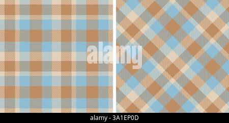 Tartan Seamless Patterns in Pastel themed colors Stock Vector