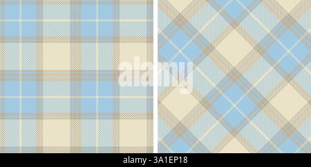 Tartan Seamless Patterns in Pastel themed colors Stock Vector