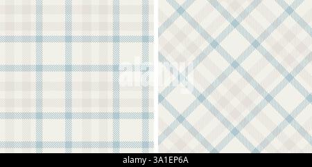 Tartan Seamless Patterns in Pastel themed colors Stock Vector