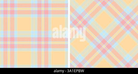 Tartan Seamless Patterns in Pastel themed colors Stock Vector