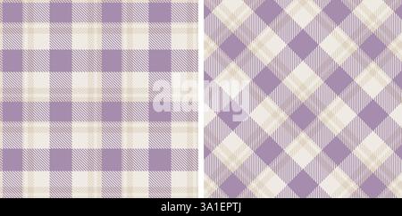 Tartan Seamless Patterns in Pastel themed colors Stock Vector