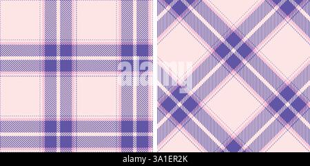 Tartan Seamless Patterns in Pastel themed colors Stock Vector