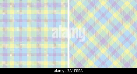 Tartan Seamless Patterns in Pastel themed colors Stock Vector