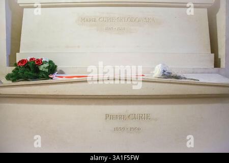 September 28, 2017. Europe, Paris. Tomb of Madame Marie Curie and Pierre Curie Stock Photo