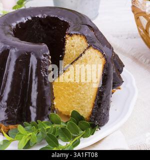Polish chocolate babka Stock Photo