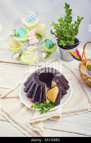 Polish chocolate babka Stock Photo