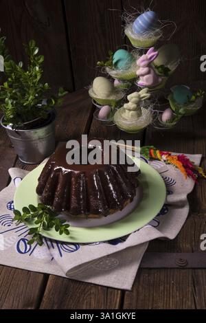 Polish chocolate babka Stock Photo