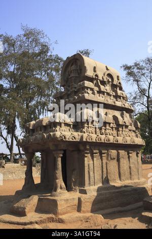 Monolithic rock temples, Pancha Ratha Complex (Five temples ...