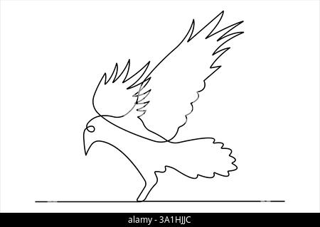 Crow design in one continuous line art drawing vector illustration ...