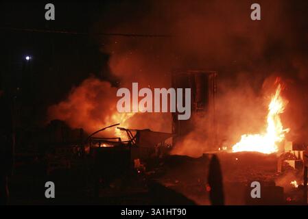 Fire at the construction workers hutments at the Hiranandani gardens in