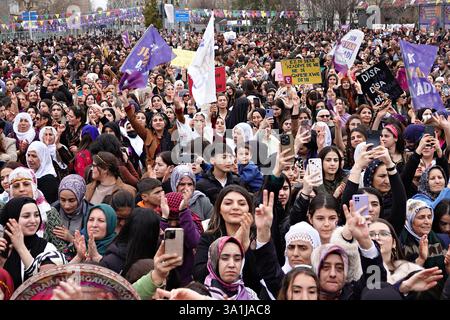 Diyarbakir, Turkey. 08th Mar, 2025. Kurdish women are seen dancing at ...