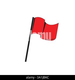 Red flag isolated on white vector Stock Vector