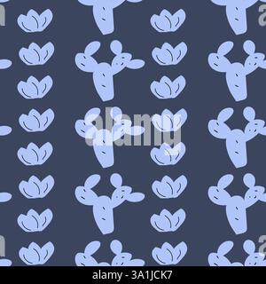 Cowboy themed childish patterns with cacti and leaves for kids' room decor. Stock Vector