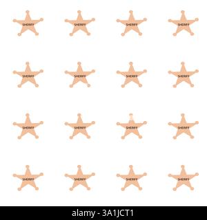 Cowboy sheriff badge pattern for childish design and decoration. Stock Vector
