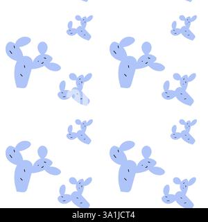 Playful cowboy cactus pattern for children's room decor and design. Stock Vector