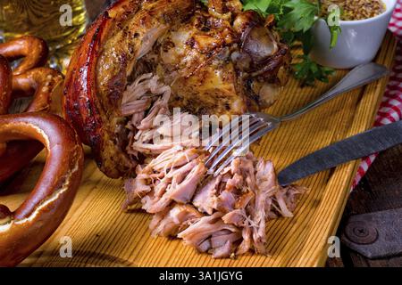 Fresh knuckle prepared for Oktoberfest Stock Photo