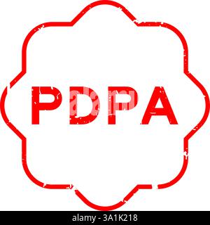 Grunge red PDPA (Abbreviation of personal data protection act) word square rubber seal stamp on white background Stock Vector