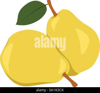 Two pears isolated on white background Stock Vector