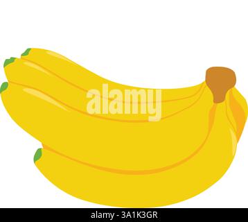 Bunch of ripe bananas isolated on white background Stock Vector