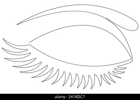 Eye symbol in continuous one line art drawing of human eye sign outline vector illustration Stock Vector