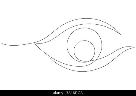 Eye symbol in continuous one line art drawing of human eye sign outline vector illustration Stock Vector