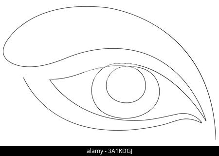 Eye symbol in continuous one line art drawing of human eye sign outline vector illustration Stock Vector