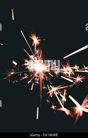 sparkler on black background Stock Photo