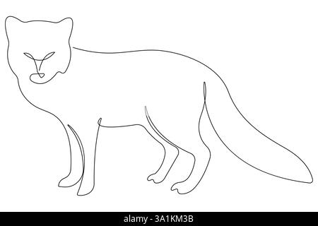Fox continuous one line drawing vector illustration Stock Vector