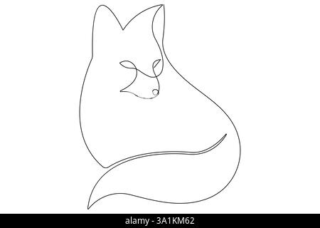 Fox continuous one line drawing vector illustration Stock Vector