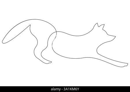 Fox continuous one line drawing vector illustration Stock Vector
