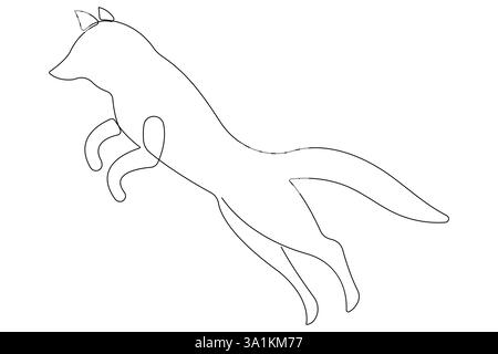 Fox continuous one line drawing vector illustration Stock Vector
