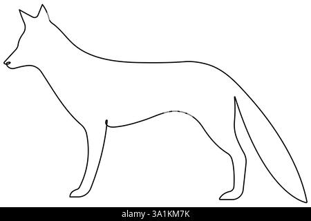 Fox continuous one line drawing vector illustration Stock Vector