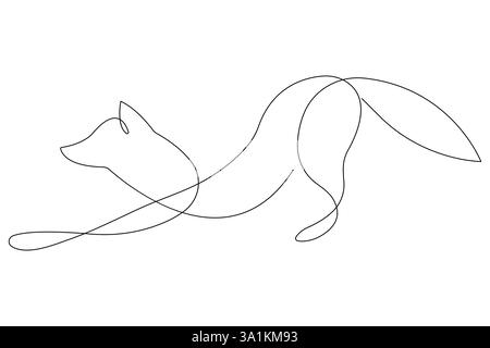 Fox continuous one line drawing vector illustration Stock Vector