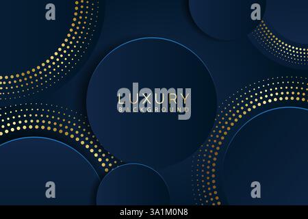 Premium background design with gold circle on dark backdrop Stock Vector