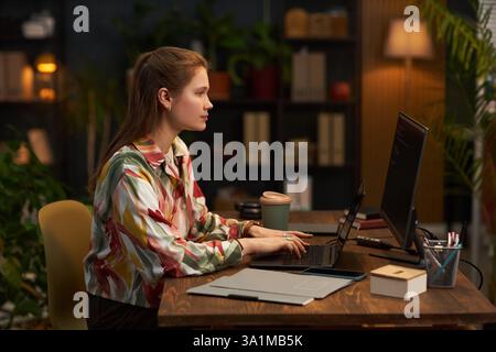 Manager Working With Script On Computer Stock Photo
